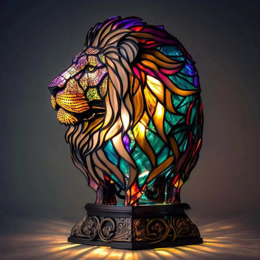 Variant image for Éclat | Kunstlampe – Stilvolles Buntglas mit Tiermotiven-3