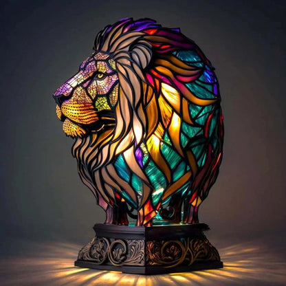 Variant image for Éclat | Kunstlampe – Stilvolles Buntglas mit Tiermotiven-3