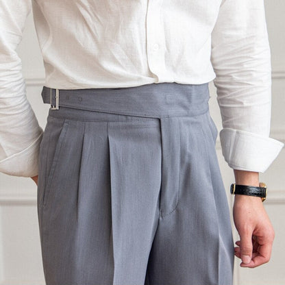 Nathan | Refined Buckle-Waist Trousers | Men’s Fashion