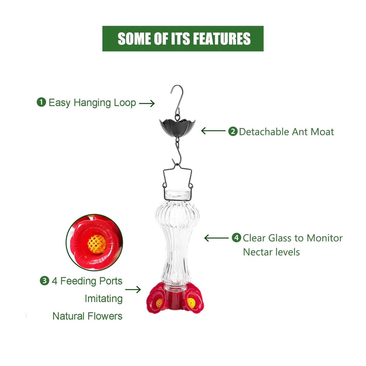 HummiJoy | Flower-Shaped Hummingbird Feeder with Ant Protection