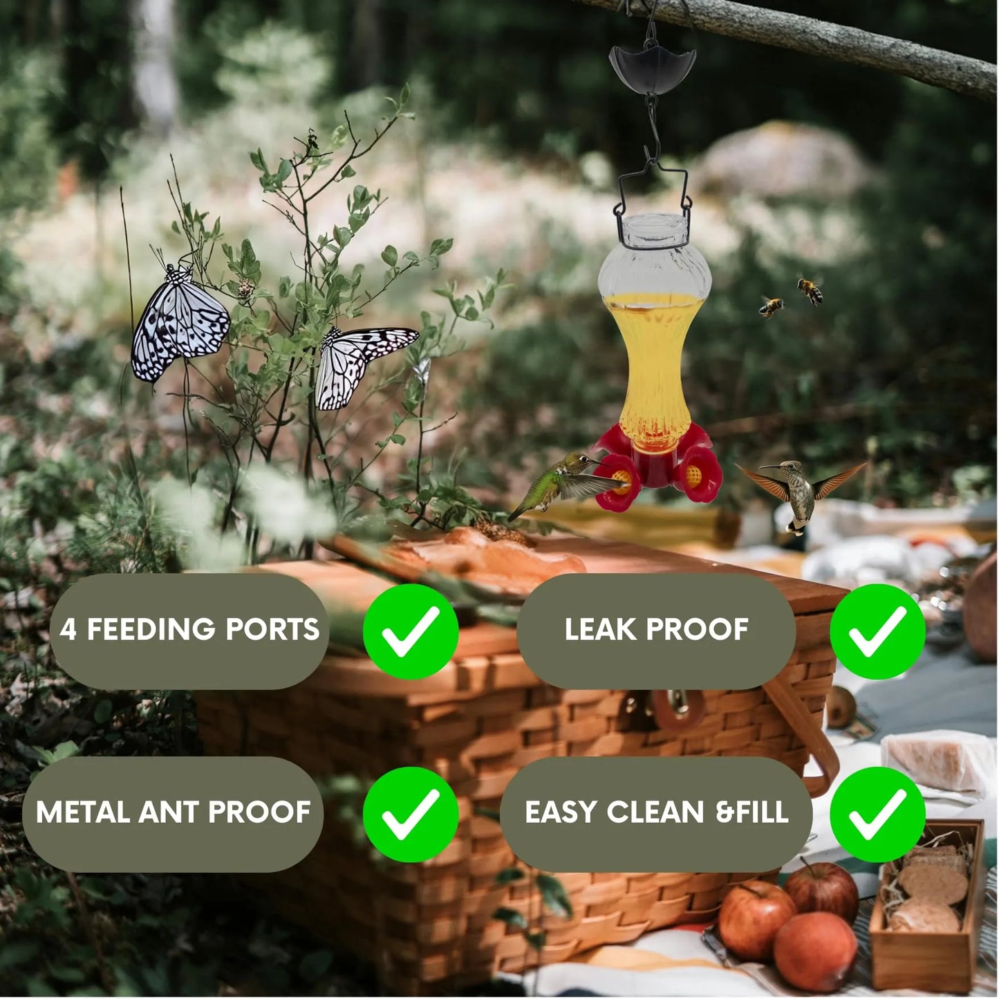 HummiJoy | Flower-Shaped Hummingbird Feeder with Ant Protection