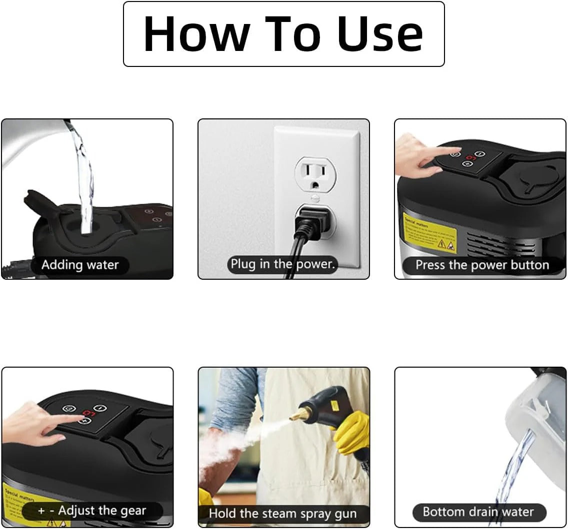 SteamMax | 2500W High-Pressure Steam Cleaner with Gloves