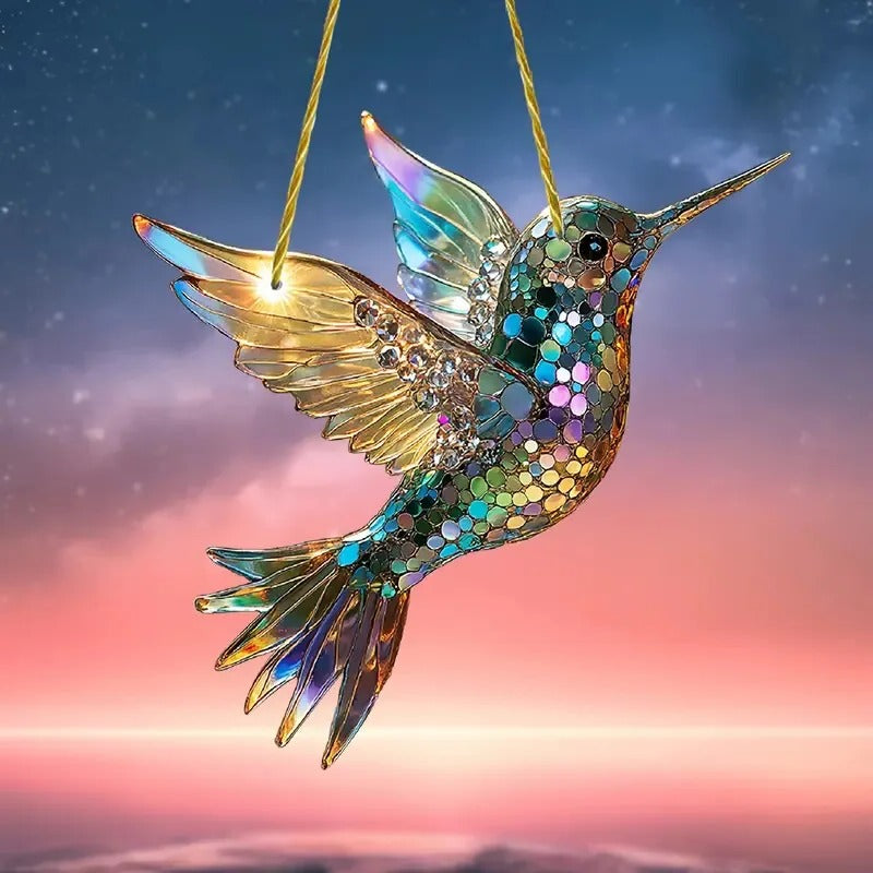 JoyWings | Coloured Window Hanger with Hummingbird Sun Catcher
