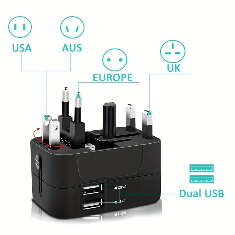 TravelPlug | Worldwide Travel Adapter with Dual USB Charging Ports