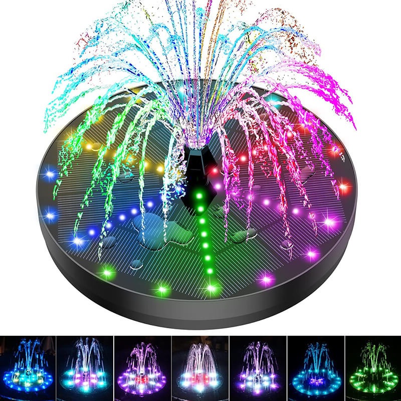ZenSplash | Solar Fountain with 60 LED Lights