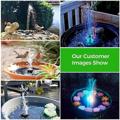 ZenSplash | Solar Fountain with 60 LED Lights