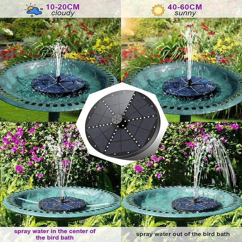 ZenSplash | Solar Fountain with 60 LED Lights