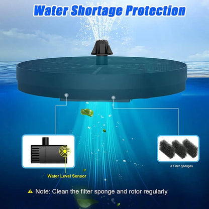 ZenSplash | Solar Fountain with 60 LED Lights