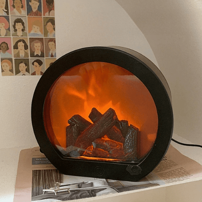 AmberFlare | Rustic LED Fireplace Lamp