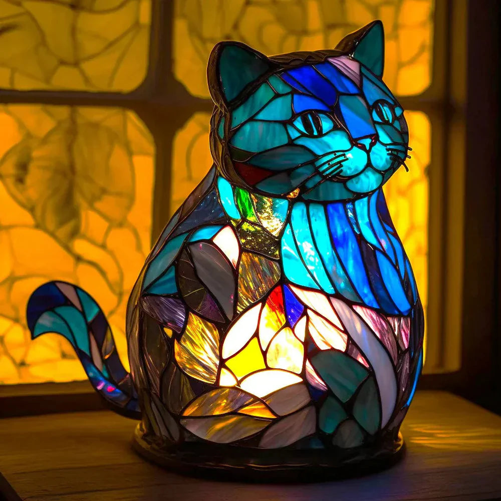 Variant image for Éclat | Kunstlampe – Stilvolles Buntglas mit Tiermotiven-8