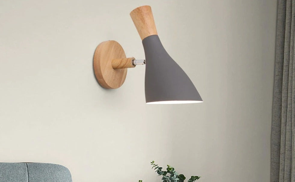 NordWood | Modern LED Wood Bedroom Wall Light Lamp