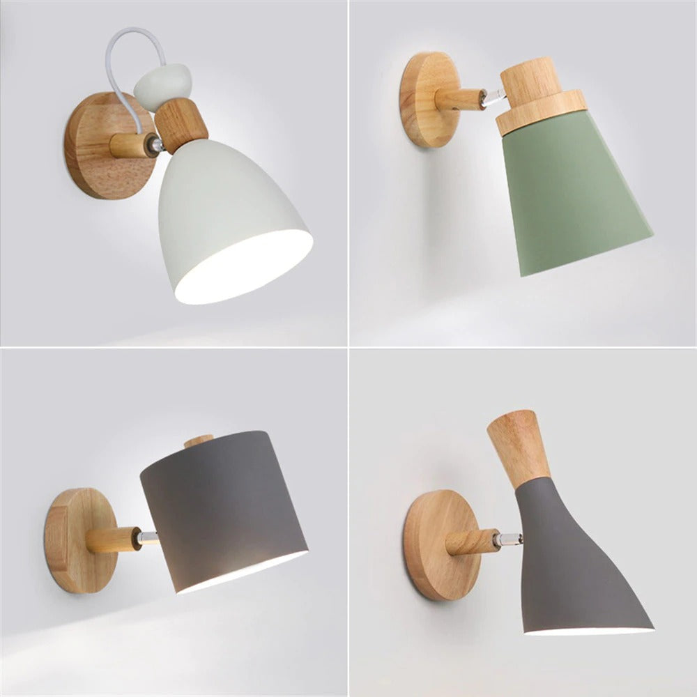 NordWood | Modern LED Wood Bedroom Wall Light Lamp