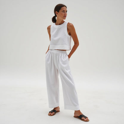 Elegant Linen Two-Piece Set - Lightweight, Breathable & Sustainable Women's Outfit-4