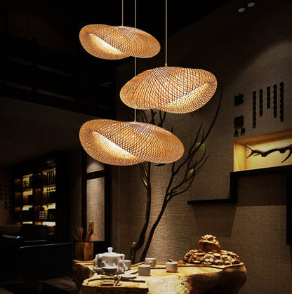NaturaWeave | Modern Braided Pendant Light Made from Bamboo