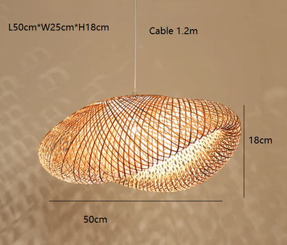 NaturaWeave | Modern Braided Pendant Light Made from Bamboo
