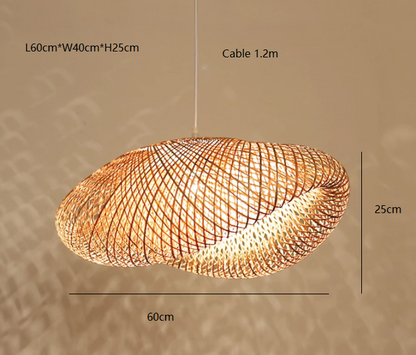 NaturaWeave | Modern Braided Pendant Light Made from Bamboo