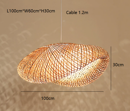 NaturaWeave | Modern Braided Pendant Light Made from Bamboo